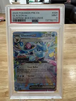 Pokemon Glaceon ex 026/131 Prismatic Evolutions Promo Holo PSA 9 - Image 1