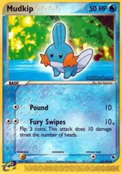 Moderately Played, English Pokemon Regular Mudkip - 60/109 - Common EX Ruby and - Image 1