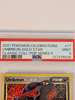2021 Pokemon Celebrations Classic Collection Umbreon Gold Star #17 PSA 9 - Image 3
