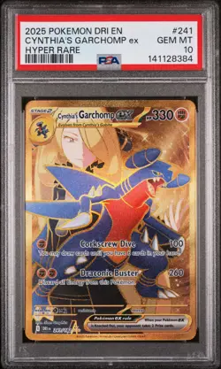PSA 10 Cynthia's Garchomp ex 241/182 Hyper Rare Destined Rivals Pokemon 2025 - Image 1
