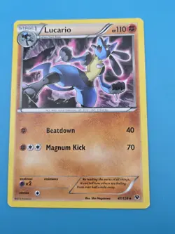 Pokemon Lucario 47/124 Fates Collide Regular Rare VG - Image 1