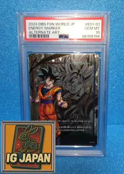 PSA10 Son Goku E01-01 Energy Marker Fusion World 2024 Dragon Ball Card Japanese - Image 1