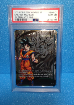 PSA10 Son Goku E01-01 Energy Marker Fusion World 2024 Dragon Ball Card Japanese - Image 2
