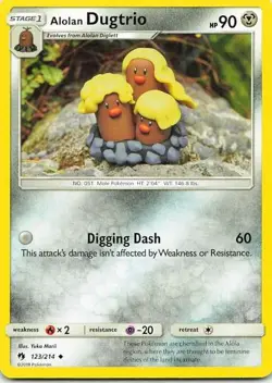Alolan Dugtrio 123/214 Ultra Prism Rare NM Pokemon TCG - Image 1