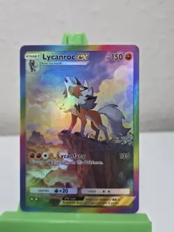 Lycanroc EX Pokemon Pocket TCG 'CUSTOM' Full Art Shiny Textured Fan Made Secret - Image 1