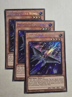 Yugioh! 3x Photon Delta Wing RA05-EN026 Secret Rare 1st Ed NM - Image 1