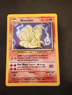 Ninetales 12/102 Holo Rare Unlimited Base Set Pokemon Card Vintage Set MP - Image 1