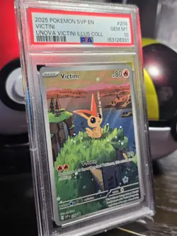 2025 POKEMON SVP EN-SV BLACK STAR PROMO #208 VICTINI PSA 10 - Image 3