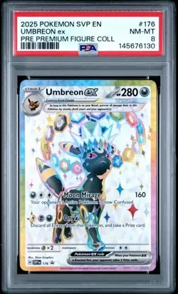 2025 POKEMON SVP EN-SV BLACK STAR PROMO #176 UMBREON EX PSA 8 PREMIUM FIGURE PRE - Image 1
