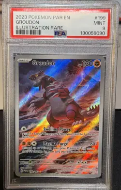 PSA 9 GROUDON 199/182 2023 POKEMON PAR EN-PARADOX RIFT ILLUSTRATION RARE #199 - Image 1