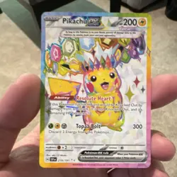 Pokemon Pikachu EX Full Art Holo Card 219/191 SV08 200 HP 300 Attack Ultra Rare - Image 1