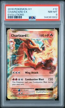 2016 POKEMON XY EVOLUTIONS #12 CHARIZARD EX PSA 8 NM-MT POKEMON - Image 2