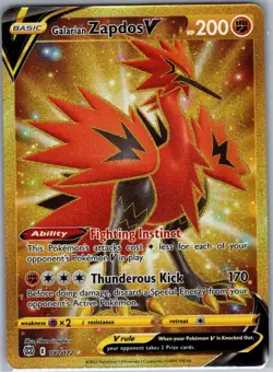 Galarian Zapdos V (Secret) 182/172 SWSH09: Brilliant Stars - Pokemon Card - NM - Image 1