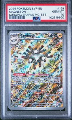 🔥🚀 Pokemon Center ETB Magneton SVP 159 Surging Sparks PSA 10 Stamped Promo - Image 1