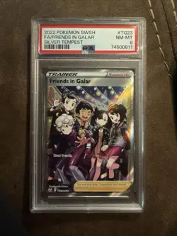 Pokemon 2022 Silver Tempest Full Art Trainer FRIENDS IN GALAR #TG23 PSA 8 - Image 1