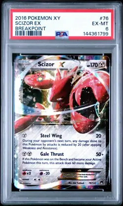 2016 Pokemon XY BREAKpoint Scizor EX #76/122 PSA 6 EX-MT POKEMON - Image 2