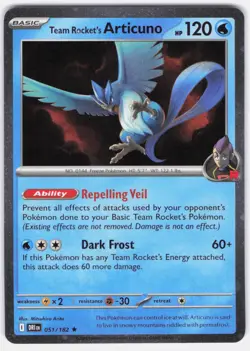 Team Rocket's Articuno (Cosmos Holo) 051/182 Misc Cards & Products Pokemon NM - Image 1