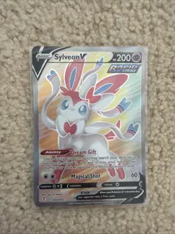 Pokemon Sylveon V Ultra Rare Full Art Rapid Strike Evolving Skies 183/203 Holo - Image 1