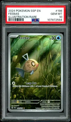 Pokemon Sv08 Surging Sparks Feebas Illustration Rare Holo 198/191 PSA 10 2024 - Image 1