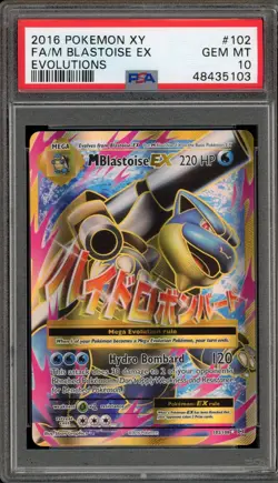 Pokemon M Blastoise EX XY Evolutions Full Art #102 PSA 10 Gem Mint - Image 1