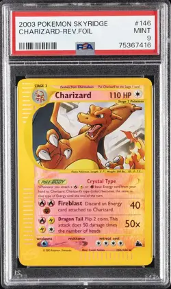 2003 POKEMON SKYRIDGE #146 CHARIZARD-REVERSE FOIL PSA 9 - Image 1