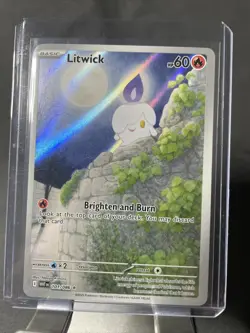 2025 Pokemon SV White Flare WHT EN Litwick Illustration Rare 101/086 - Image 3