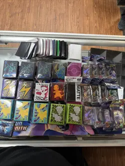Lot Of 27 Pokemon TCG And Yu Go Oh Card Sleeves All Sealed & Extra Loose Sleeves - Image 1