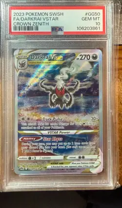 Pokemon 2023 Darkrai VSTAR GG50 Full Art Card Crown Zenith GEM MINT PSA 10 Sick - Image 1