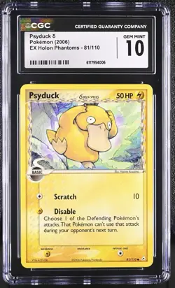 CGC 10 Psyduck (Delta Species) 81/110 Pokemon Holon Phantoms Rare Vintage Invest - Image 1