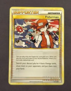 Fisherman Supporter Pokemon TCG HeartGold & SoulSilver Non Holo Card 92/123 LP - Image 1