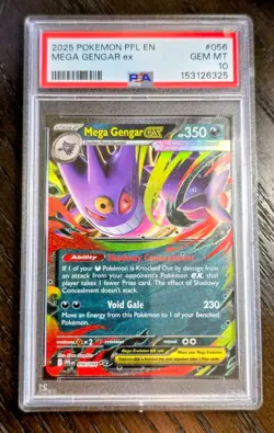 2025 POKEMON PFL EN-PHANTASMAL FLAMES #056 MEGA GENGAR EX PSA 10 - Image 3