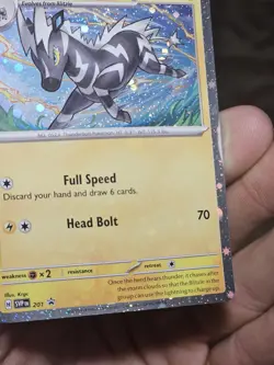 Pokemon TCG Zebstrika SVP 201 Cosmos Holo With Holo Bleed And Swirl!! NM - Image 1
