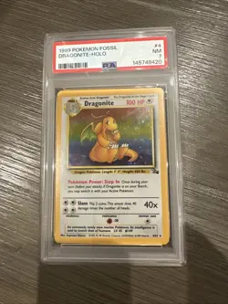 Pokemon TCG Dragonite Fossil Holo Rare Card 4/62 PSA 7 - Image 1