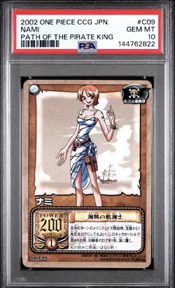 PSA 10 2002 BANDAI ONE PIECE CCG JAPANESE PATH OF THE PIRATE KING NAMI C09 - Image 1