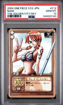 2004 BANDAI ONE PIECE CCG JPN THE GOLDEN CITY IN THE SKY #C12 NAMI PSA 10 - Image 1