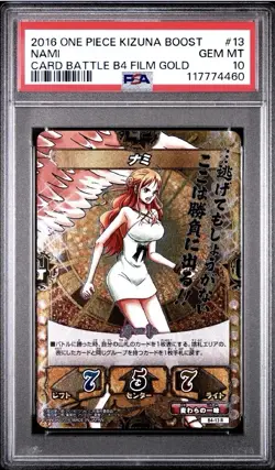 Japanese One Piece Kizuna Boost Card Battle B4 Gold Film PSA 10 Nami B4-13 Rare - Image 1