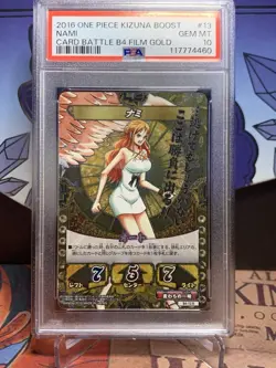 Japanese One Piece Kizuna Boost Card Battle B4 Gold Film PSA 10 Nami B4-13 Rare - Image 3