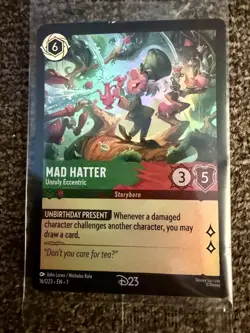 D23 Disney Lorcana Mad Hatter Promo Card Sealed In Original Packaging Brand New - Image 2