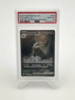 Excadrill ex PSA 10 English Pokemon Card 168/086 SIR 2025 Black Bolt Alt Art - Image 1
