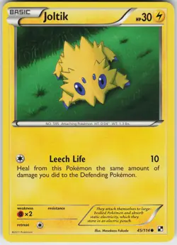 Pokemon Joltik (45) 45/114 Black and White Common card - Image 1