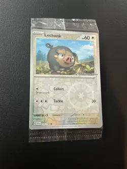 Pokemon Center Lechonk Promo Card 155/198 Reverse Holo Scarlet Violet Sealed - Image 1
