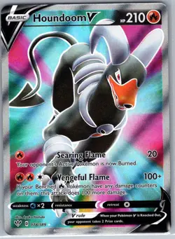 Houndoom V (Full Art) 178/189 SWSH03: Darkness Ablaze - Pokemon Card - NM - Image 1