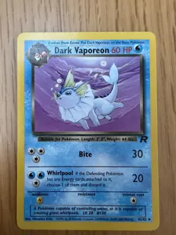 Pokemon Card Dark Vaporeon Team Rocket Uncommon 45/82 - Image 1
