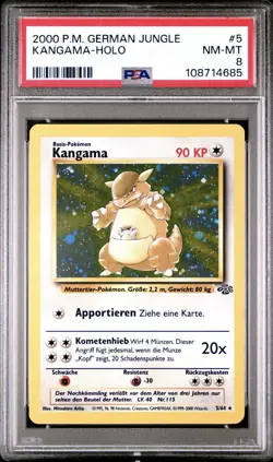 2000 Pokemon GERMAN Unlimi. Dschungel Jungle Kangama-Kangaskhan Holo 5/64 PSA 8 - Image 1