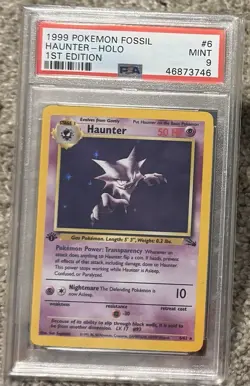Pokemon 1999 Fossil Haunter 6/62 Holo Rare 1st Edition PSA 9 - Image 1