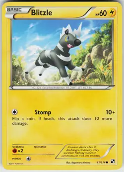 Pokemon Blitzle (41) 41/114 Black and White Common card - Image 1