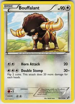 Pokemon Bouffalant (90) 90/114 Black and White Uncommon card - Image 1