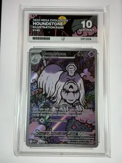 Pokemon TCG ACE PERFECT 10!!! Houndstone 145/132 Mega Evolutions - Image 1