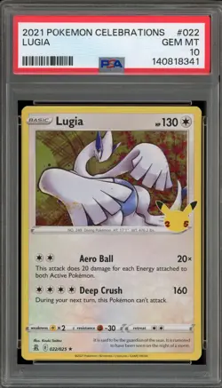 Pokemon Lugia Celebrations Holo Rare #022 PSA 10 Gem Mint - Image 1