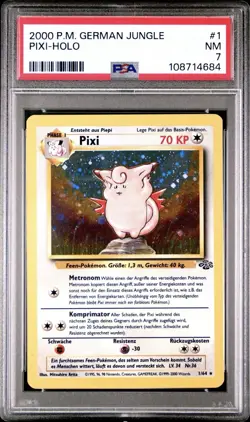 2000 Pokemon GERMAN Unlimited Dschungel Jungle Pixi-Clefable Holo 1/64 PSA 7 NM - Image 1